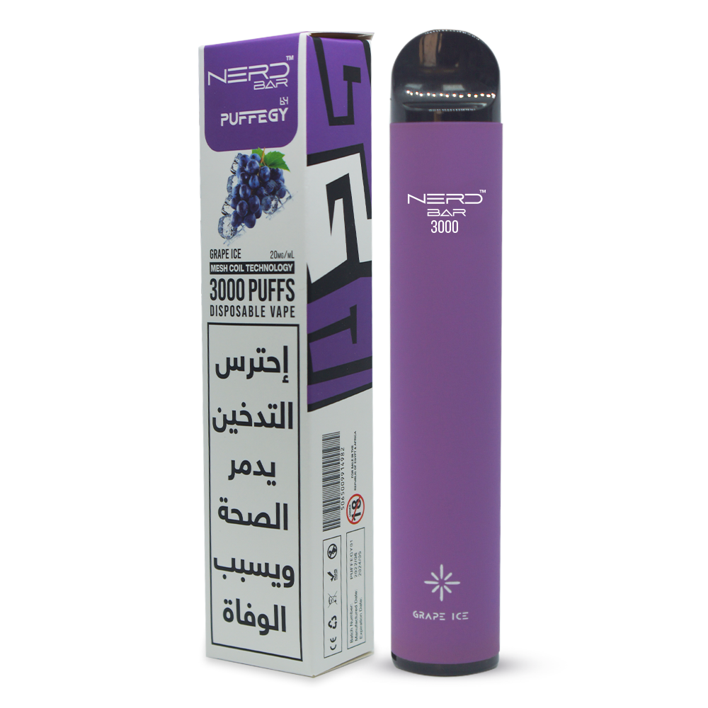 Nerd Bar 3000 Disposable vape - Grape Ice puffegy Nerd Bar 3000 Disposable vape - Grape Ice puffegy