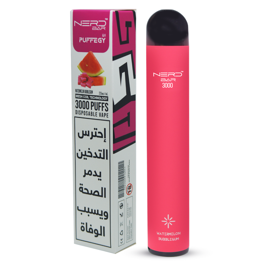 Nerd Bar 3000 Disposable vape - Watermelon Bubblegum